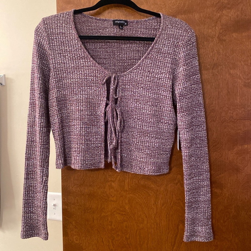 Cute crop tie front cardigan